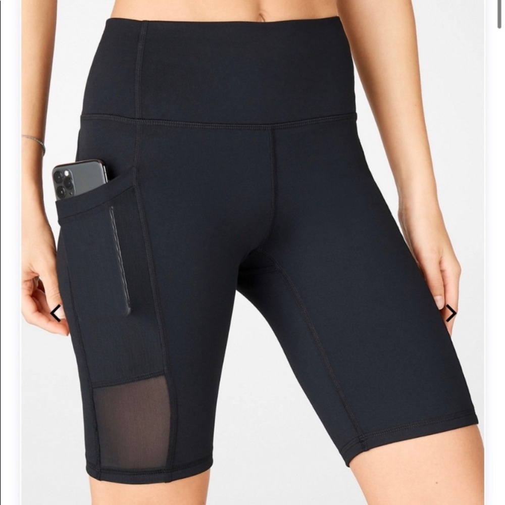 Fabletics Mila Black High-Waisted Biker Short XS